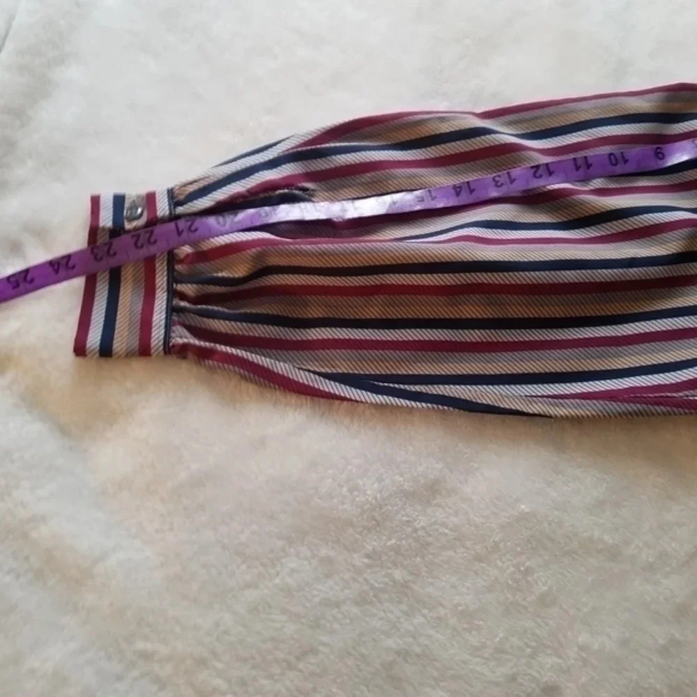 Koret Vintage Exaggerated Sleeve Stripe‎ Button Down Bow Tie Blouse